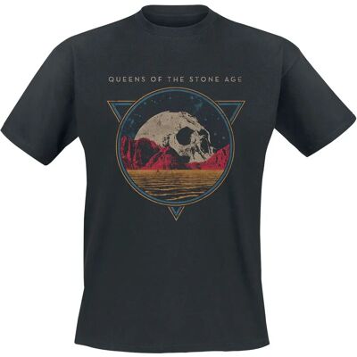 Queens Of The Stone Age Skull Rock lyhythihainen T-paita - Miehet - Musta Queens Of The Stone Age Skull Rock lyhythihainen T-paita - Miehet - Musta