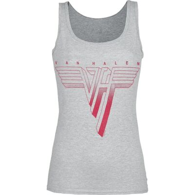 Van Halen Rotes Logo Top - Grau meliert - Damen - XXL Van Halen Rotes Logo Top - Grau meliert - Damen - XXL