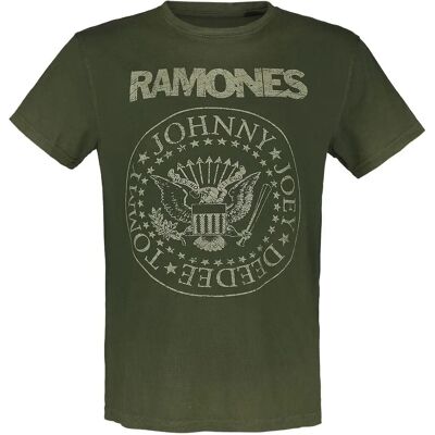 Ramones Crest T-Shirt Kurzarm - M bis 3XL - Herren - grün Ramones Crest T-Shirt Kurzarm - M bis 3XL - Herren - grün