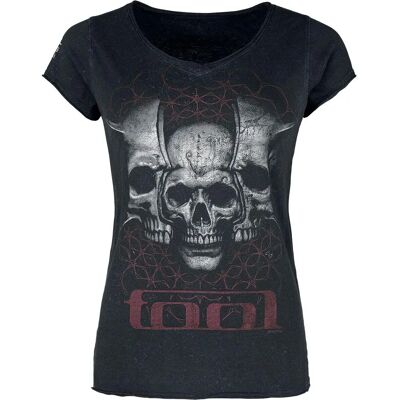 Tool Skull Spikes Kurzarm T-Shirt - V-Ausschnitt - Baumwolle - Reguläre Passform Tool Skull Spikes Kurzarm T-Shirt - V-Ausschnitt - Baumwolle - Reguläre Passform