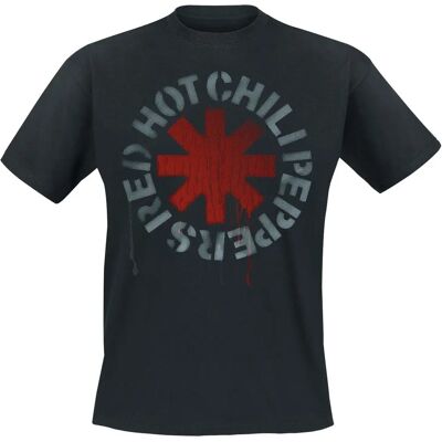 Red Hot Chili Peppers - Stencil Black - Lyhythihainen T-paita - Miehet - Musta - Virallinen tuote Red Hot Chili Peppers - Stencil Black - Lyhythihainen T-paita - Miehet - Musta - Virallinen tuote