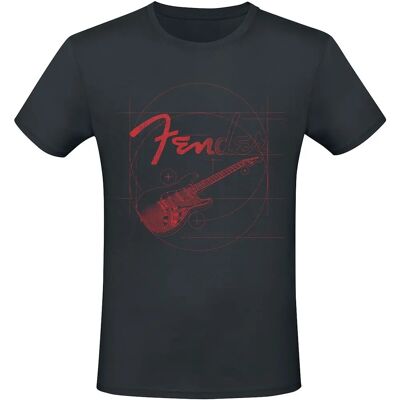 Fender Rote Gitarre Herren T-Shirt - Kurzarm Fender Rote Gitarre Herren T-Shirt - Kurzarm