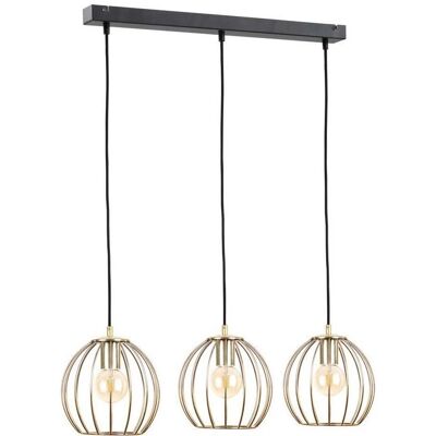 Keter Globe Bar Pendant Ceiling Light - Black, Gold - 60cm - E27 Keter Globe Bar Pendant Ceiling Light - Black, Gold - 60cm - E27