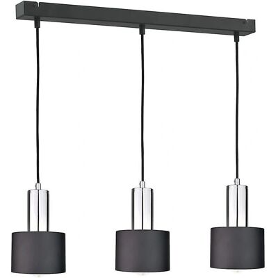 Keter Lighting Luce Bar Pendant Ceiling Light - Black, Silver, 60cm - Ceiling Light Keter Lighting Luce Bar Pendant Ceiling Light - Black, Silver, 60cm - Ceiling Light