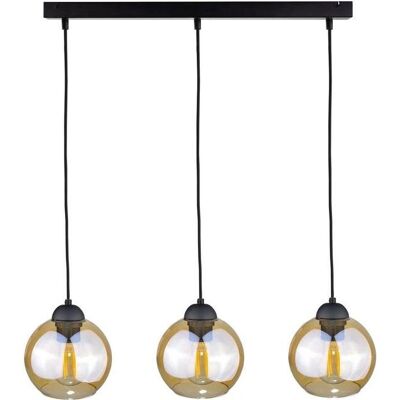 Keter Lighting Ambre Bar Pendant Ceiling Light - Black - 120cm - 3x E27 Keter Lighting Ambre Bar Pendant Ceiling Light - Black - 120cm - 3x E27