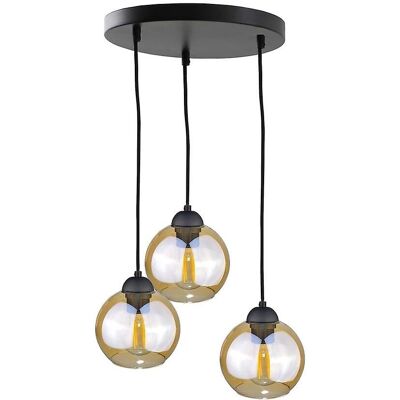 Keter Ambre Cluster Pendant Ceiling Light - Black - 30cm - E27 Keter Ambre Cluster Pendant Ceiling Light - Black - 30cm - E27