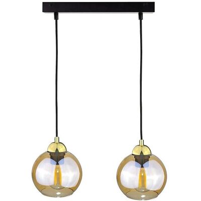 Keter Ambre Bar Pendant Ceiling Light - Gold, 50cm, E27, Dimmable Keter Ambre Bar Pendant Ceiling Light - Gold, 50cm, E27, Dimmable