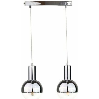 Keter Lighting Ice Bar Pendant Ceiling Light - Silver - 50cm - 2x E27 Keter Lighting Ice Bar Pendant Ceiling Light - Silver - 50cm - 2x E27