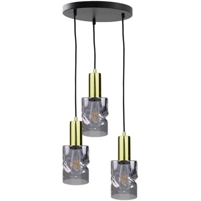 Keter Lighting Cross Cluster Pendant Ceiling Light - Black - E27 - 3x Keter Lighting Cross Cluster Pendant Ceiling Light - Black - E27 - 3x