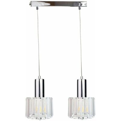 Keter Deco Bar Pendant Ceiling Light - Silver - 50cm - 2 E27 Keter Deco Bar Pendant Ceiling Light - Silver - 50cm - 2 E27