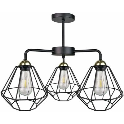 Keter Foskal Semi Flush Light - 44cm - E27 - Black Keter Foskal Semi Flush Light - 44cm - E27 - Black