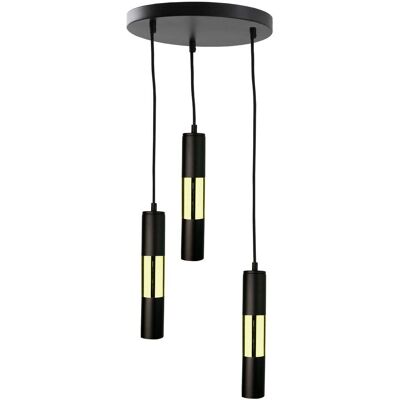 Keter Magnum Cluster Pendant Ceiling Light - Black, Gold - 30cm - GU10 Keter Magnum Cluster Pendant Ceiling Light - Black, Gold - 30cm - GU10