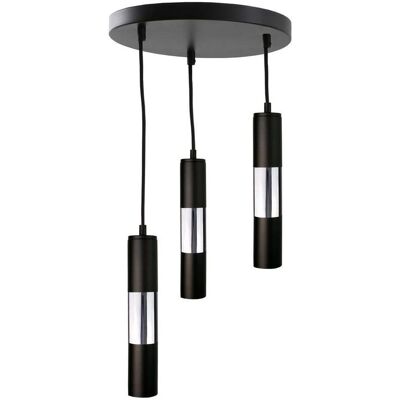 Keter Lighting Keter Magnum Cluster Pendant Ceiling Light - Black, Silver, 30cm Keter Lighting Keter Magnum Cluster Pendant Ceiling Light - Black, Silver, 30cm