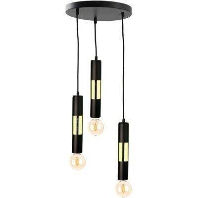 Keter Magnum Pendant Ceiling Light - Black, Gold, 30cm, 3x E27 Keter Magnum Pendant Ceiling Light - Black, Gold, 30cm, 3x E27
