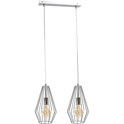 Keter Lighting Lex Bar Ceiling Light - Silver, 50cm, 2x E27 Keter Lighting Lex Bar Ceiling Light - Silver, 50cm, 2x E27