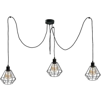 Keter Lighting Foskal Cluster Pendant Ceiling Light - Black - 3x E27 Keter Lighting Foskal Cluster Pendant Ceiling Light - Black - 3x E27