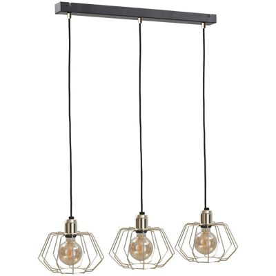 Keter Lighting Laya Bar Pendant Ceiling Light Gold - 62cm, 3x E27 Keter Lighting Laya Bar Pendant Ceiling Light Gold - 62cm, 3x E27