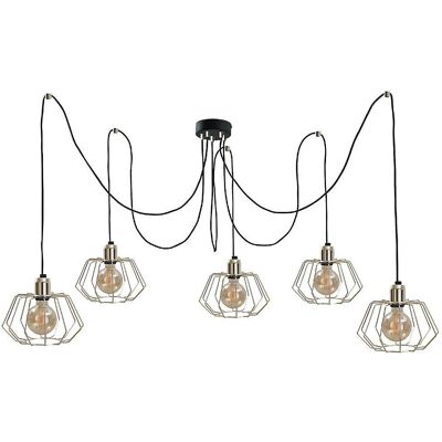 Keter Lighting Keter Laya Cluster Pendant Ceiling Light Gold - 5x E27 Keter Lighting Keter Laya Cluster Pendant Ceiling Light Gold - 5x E27