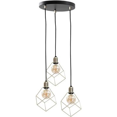 Keter Lighting Taho Cluster Pendant - Ceiling Light, Gold, 32cm, 3x E27 Keter Lighting Taho Cluster Pendant - Ceiling Light, Gold, 32cm, 3x E27
