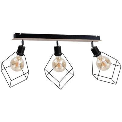 Keter Lighting Ruben Ceiling Spotlight Bar - Wood - 65cm - E27 Keter Lighting Ruben Ceiling Spotlight Bar - Wood - 65cm - E27
