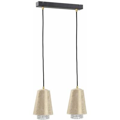 Keter Lighting Molly Bar Pendant Ceiling Light - Crystal Gold - 50cm - E27 Keter Lighting Molly Bar Pendant Ceiling Light - Crystal Gold - 50cm - E27
