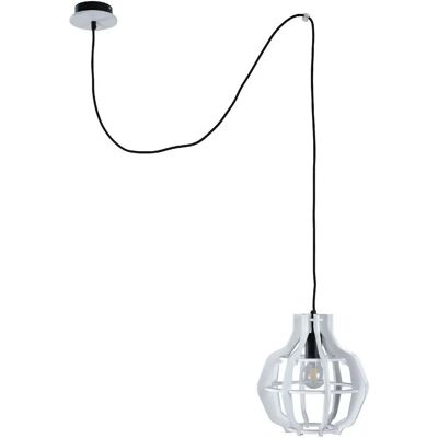 Keter Lighting Bento Wire Frame Pendant Ceiling Light - Black, White - 28cm, E27 Keter Lighting Bento Wire Frame Pendant Ceiling Light - Black, White - 28cm, E27