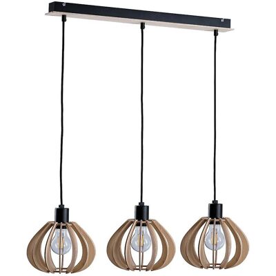 Keter Nicolet Bar Ceiling Light - Black, 62cm, 3 E27 Keter Nicolet Bar Ceiling Light - Black, 62cm, 3 E27
