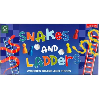 Paul Lamond Games Wooden Snakes And Ladders - Board Game Paul Lamond Games Wooden Snakes And Ladders - Board Game