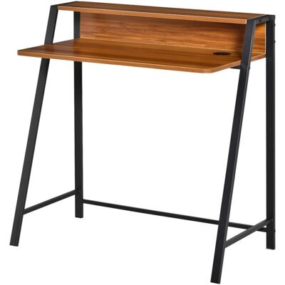 HOMCOM Walnut Two-Tier Computer Desk - Computer Desk HOMCOM Walnut Two-Tier Computer Desk - Computer Desk