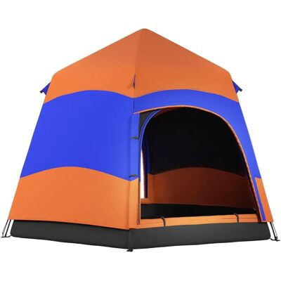 Outsunny 4 Person Pop Up Tent Camping Family Orange & Blue - Tent Outsunny 4 Person Pop Up Tent Camping Family Orange & Blue - Tent