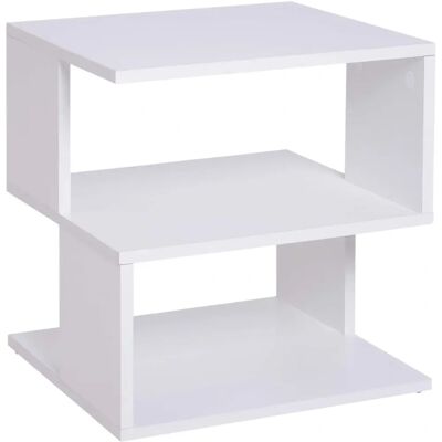 HOMCOM Modern Square 2 Tier Wood Coffee Side Table - Side Table HOMCOM Modern Square 2 Tier Wood Coffee Side Table - Side Table