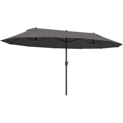 Outsunny Sun Umbrella Grey - 4.6M Double Canopy Sun Shade Shelter Outsunny Sun Umbrella Grey - 4.6M Double Canopy Sun Shade Shelter