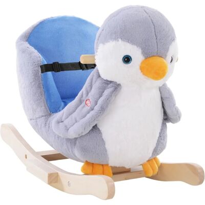 HOMCOM Penguin Baby Rocking Horse Plush Musical - 32 Songs - Yellow HOMCOM Penguin Baby Rocking Horse Plush Musical - 32 Songs - Yellow