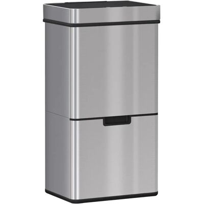 HOMCOM Motion Sensor Rubbish Bin - 72L - Stainless Steel Look HOMCOM Motion Sensor Rubbish Bin - 72L - Stainless Steel Look