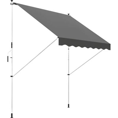 Outsunny 3x1.5m Manual Retractable Patio Awning - Grey Outsunny 3x1.5m Manual Retractable Patio Awning - Grey