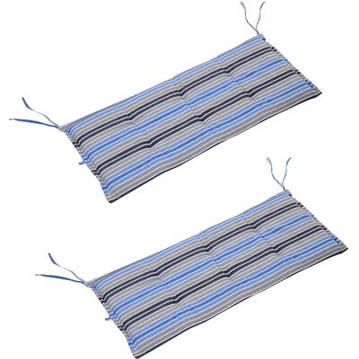 Outsunny 2 PCS Patio Bench Swing Chairs Garden Cushions Blue Outsunny 2 PCS Patio Bench Swing Chairs Garden Cushions Blue