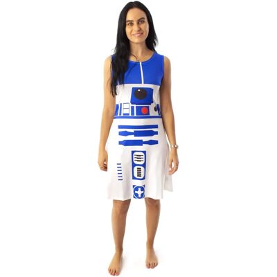 Vanilla Underground Star Wars Womens Sleeveless Skater Dress White - R2D2 - Dress Vanilla Underground Star Wars Womens Sleeveless Skater Dress White - R2D2 - Dress