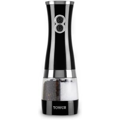 Tower T847004B Dual Electric Salt and Pepper Mill - Salt and Pepper Grinder Tower T847004B Dual Electric Salt and Pepper Mill - Salt and Pepper Grinder