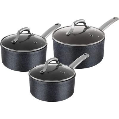 Tower Trustone 3-Piece Cookware Set - Non-Stick Violet Black Tower Trustone 3-Piece Cookware Set - Non-Stick Violet Black