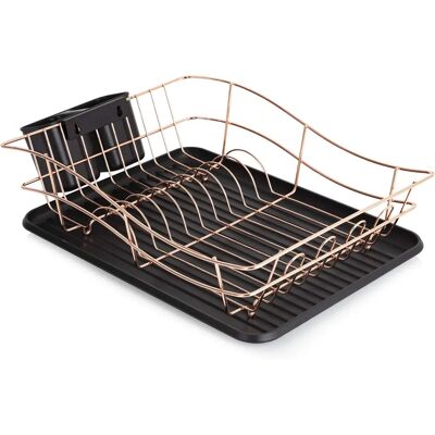 Tower T81400RB Dish Rack with Tray and 2 Removable Cutlery Holders - Dish Rack Tower T81400RB Dish Rack with Tray and 2 Removable Cutlery Holders - Dish Rack
