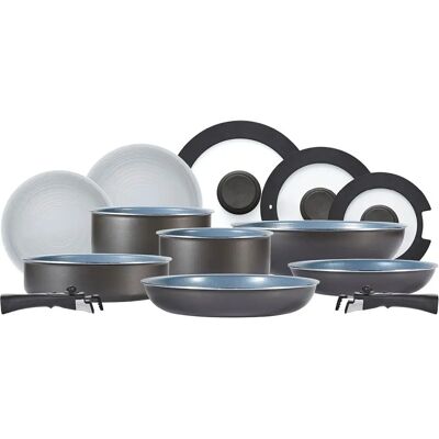 Ensemble de 13 pièces de Cookware Tower Freedom T800200 avec poignées amovibles - Publicité Ensemble de 13 pièces de Cookware Tower Freedom T800200 avec poignées amovibles - Publicité