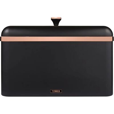 Tower Cavaletto Bread Bin - Black Steel Rectangular Storage Tower Cavaletto Bread Bin - Black Steel Rectangular Storage