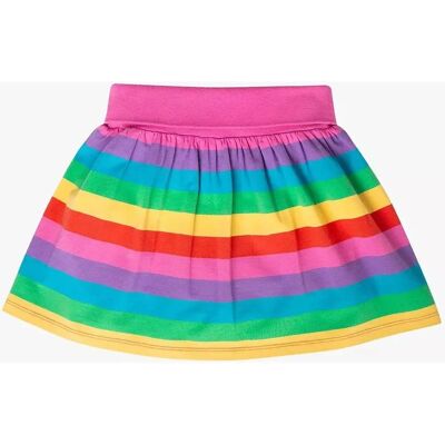 Frugi Kids' Organic Cotton Blend Foxglove Rainbow Stripe Spring Skort - Skirt Frugi Kids' Organic Cotton Blend Foxglove Rainbow Stripe Spring Skort - Skirt