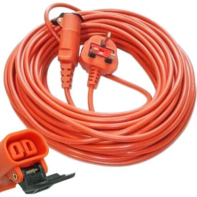 SPARES2GO - 20m Mains Cable Lead - Flymo Compatible SPARES2GO - 20m Mains Cable Lead - Flymo Compatible