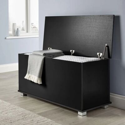 Home Source Malmo Ottoman Storage Chest - Black - Storage Chest Home Source Malmo Ottoman Storage Chest - Black - Storage Chest