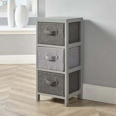 Home Source - 3-Drawer Chest - Grey - Wood - Storage Unit Home Source - 3-Drawer Chest - Grey - Wood - Storage Unit