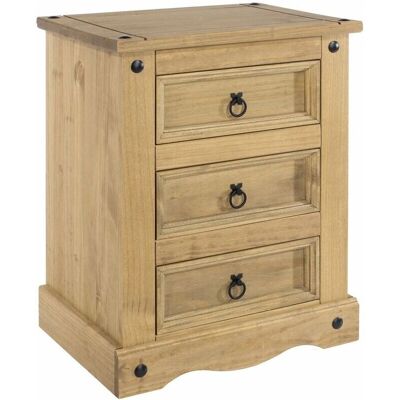 Home Source - Pine Bedside Cabinet 3 Drawer - Bedside Cabinet Home Source - Pine Bedside Cabinet 3 Drawer - Bedside Cabinet