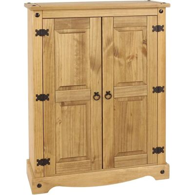 Home Source Corona Storage Cupboard - Solid Pine 2 Door Mexican Wood Cabinet Internal Shelves Home Source Corona Storage Cupboard - Solid Pine 2 Door Mexican Wood Cabinet Internal Shelves