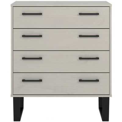 Home Source Vigo 4 Drawer Solid Pine Industrial Storage Unit - Storage Home Source Vigo 4 Drawer Solid Pine Industrial Storage Unit - Storage