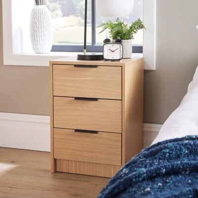 Home Source Phoenix 3 Drawer Bedside Table - Bedside Table Home Source Phoenix 3 Drawer Bedside Table - Bedside Table